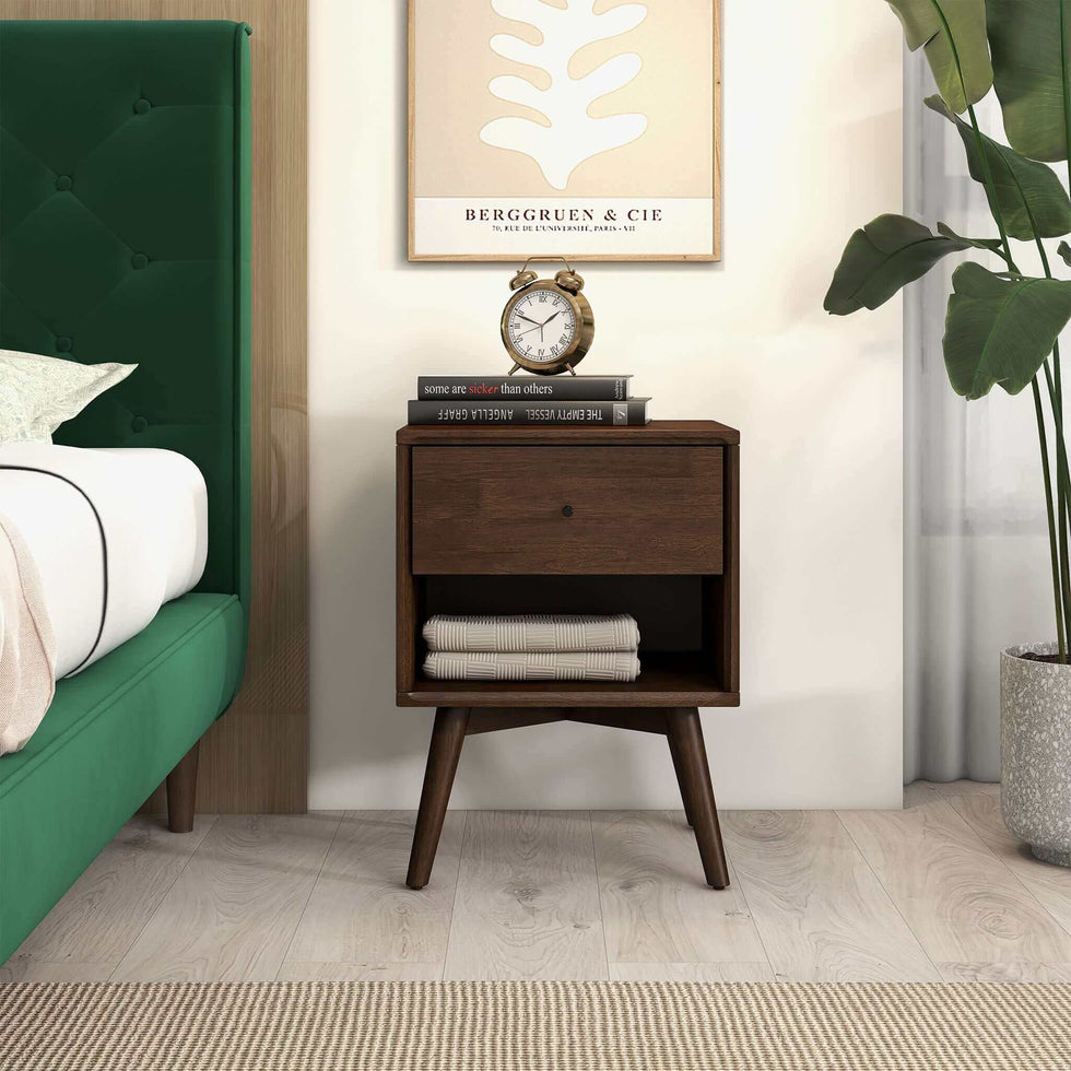 Ashcroft - Caroline Mid Century Modern Style Night Stand 1-Drawer