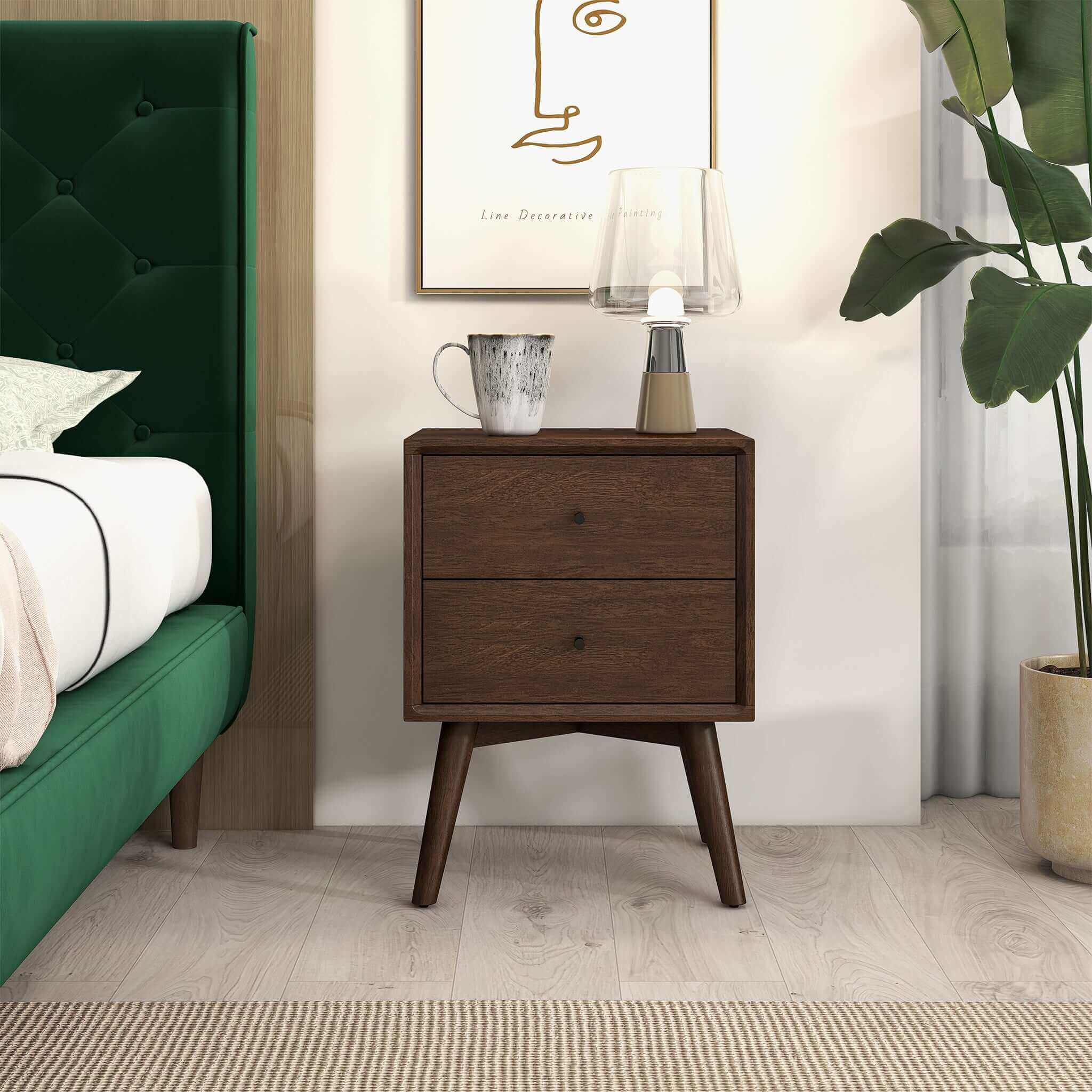 Ashcroft - Caroline Walnut Night Stand 2-Drawer