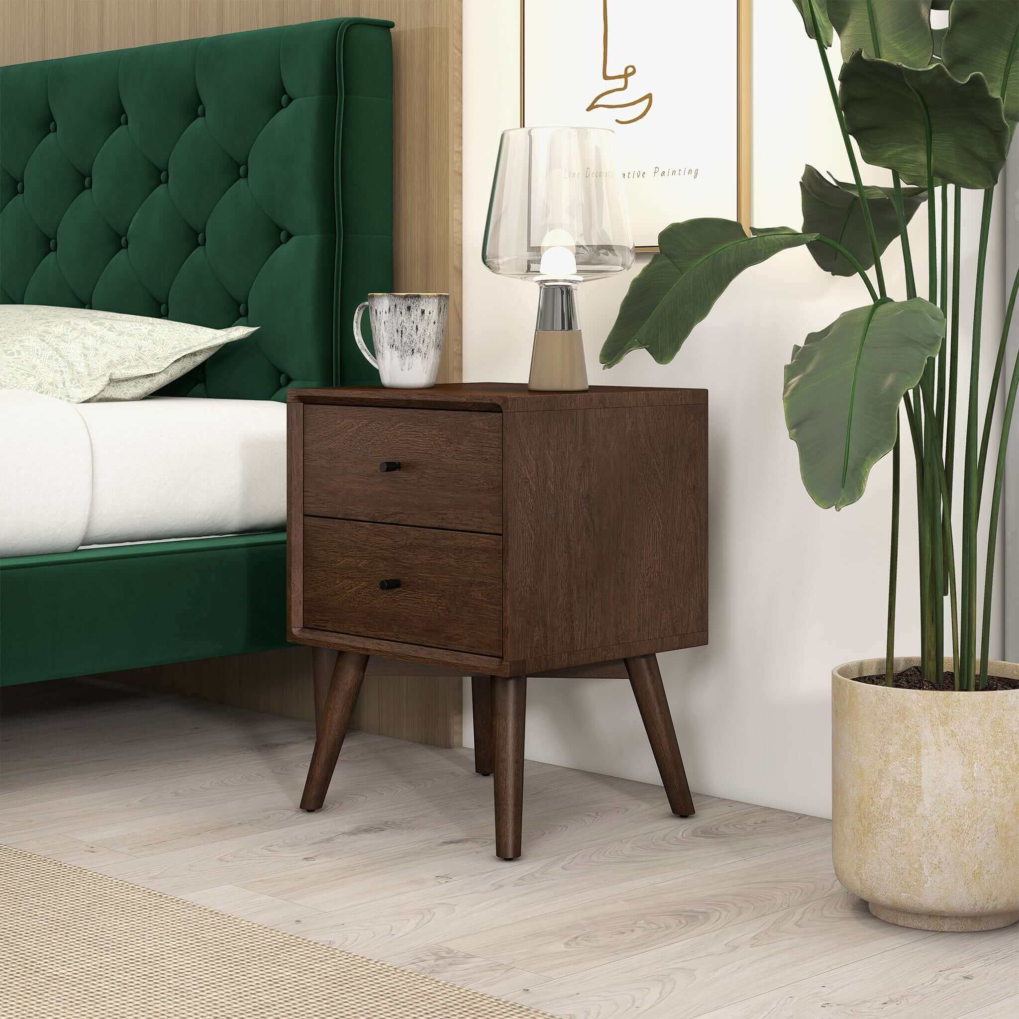 Ashcroft - Caroline Walnut Night Stand 2-Drawer