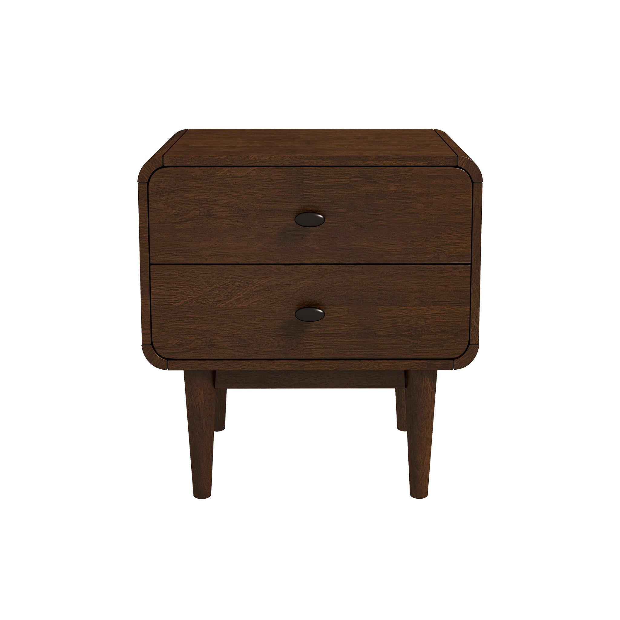 Ashcroft - Alexa Mid-Century Modern Style Nightstand with 2 Drawers in Brown