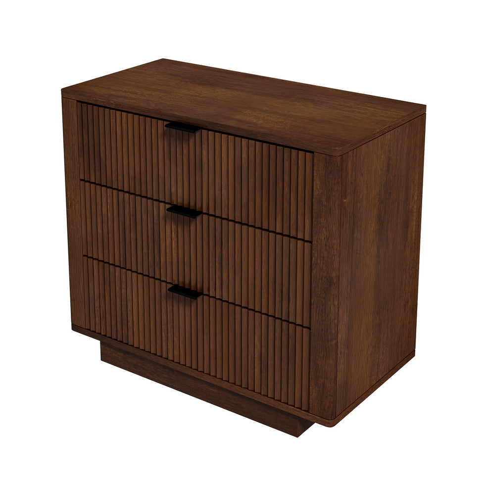 Ashcroft - Lola Walnut Nightstand 3-Drawer