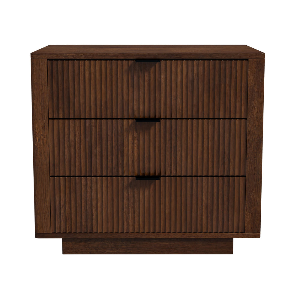 Ashcroft - Lola Walnut Nightstand 3-Drawer