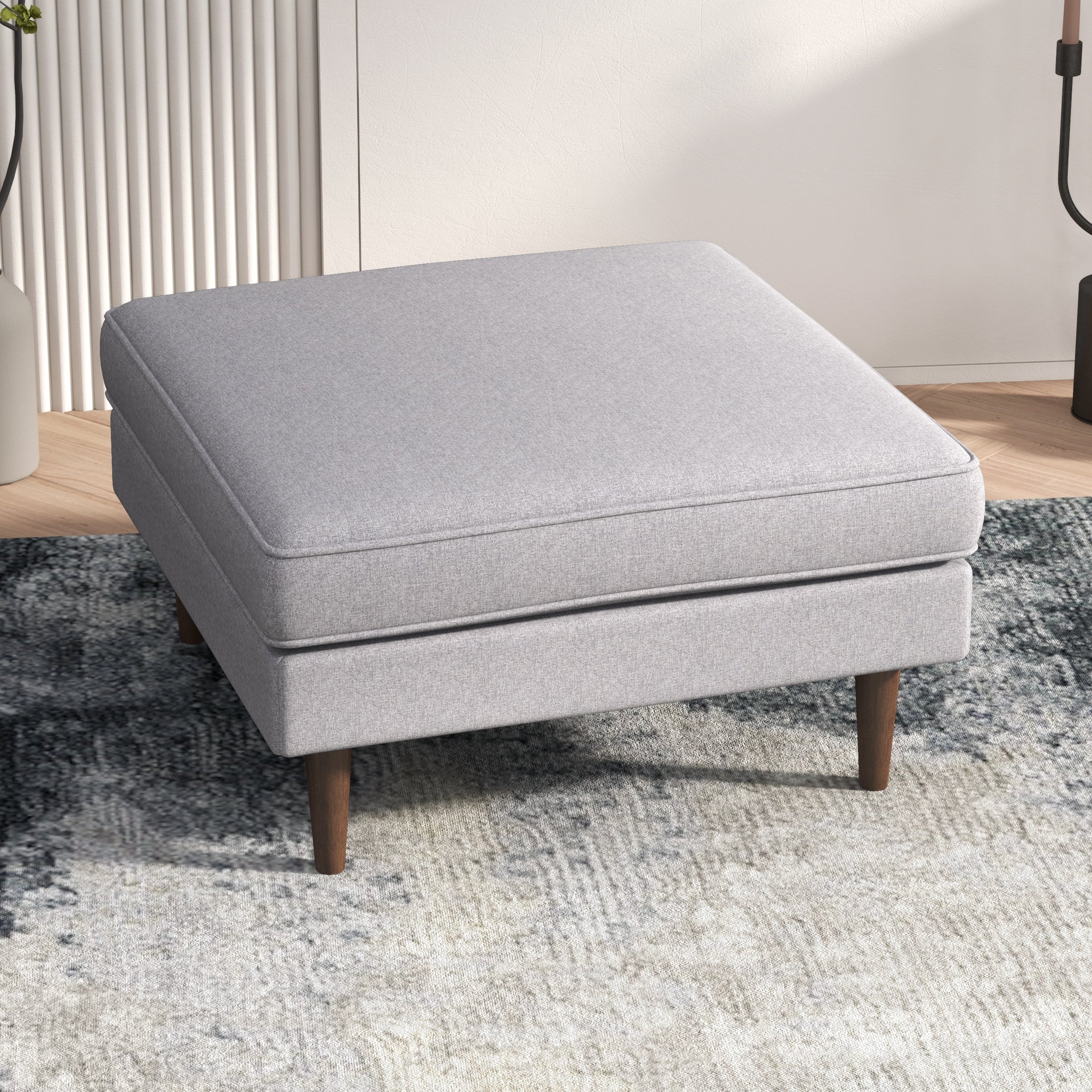 Ashcroft - Amber Square Upholstered Ottoman