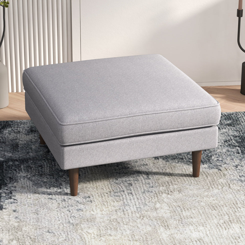 Ashcroft - Amber Square Upholstered Ottoman