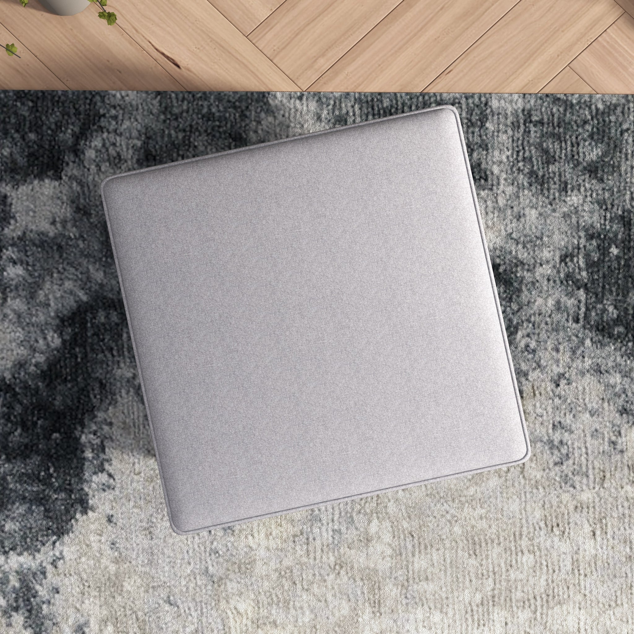 Ashcroft - Amber Square Upholstered Ottoman
