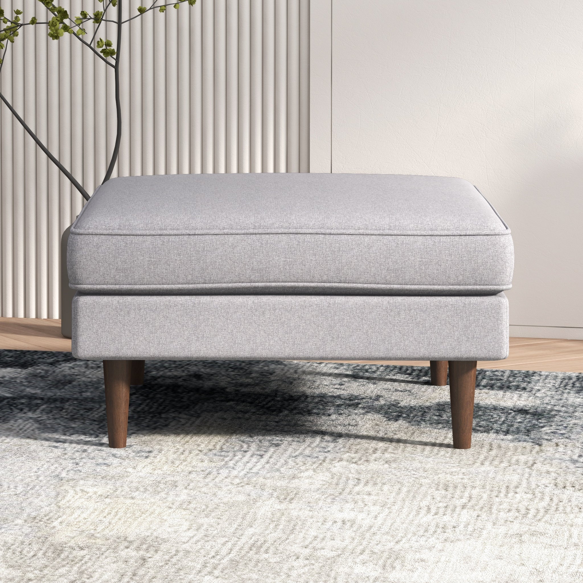 Ashcroft - Amber Square Upholstered Ottoman