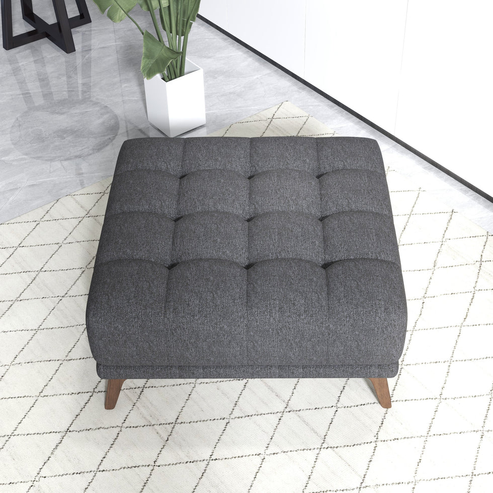Ashcroft - Addison Square Upholstered Ottoman