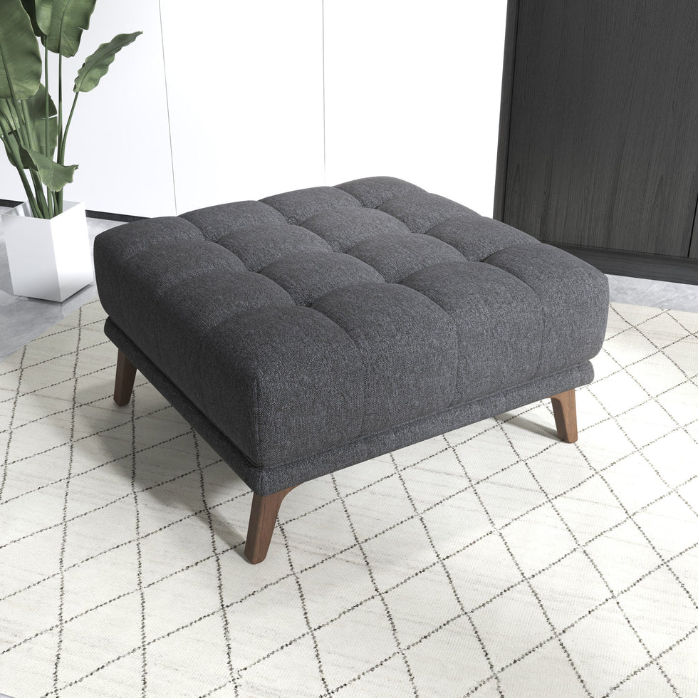 Ashcroft - Addison Square Upholstered Ottoman