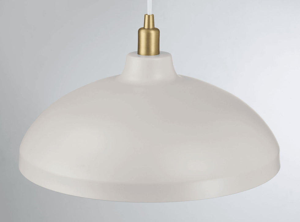 Ashcroft - Astral Single Light White Pendant Lamp with Golder Brass Finish for Entrance Kitchen Island 14"D × 8"H