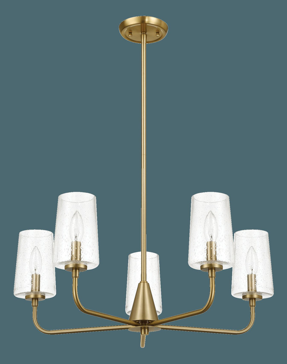 Ashcroft - Dazzle Five Lights Chandelier With Clear Seeded Glass in Satin Brass