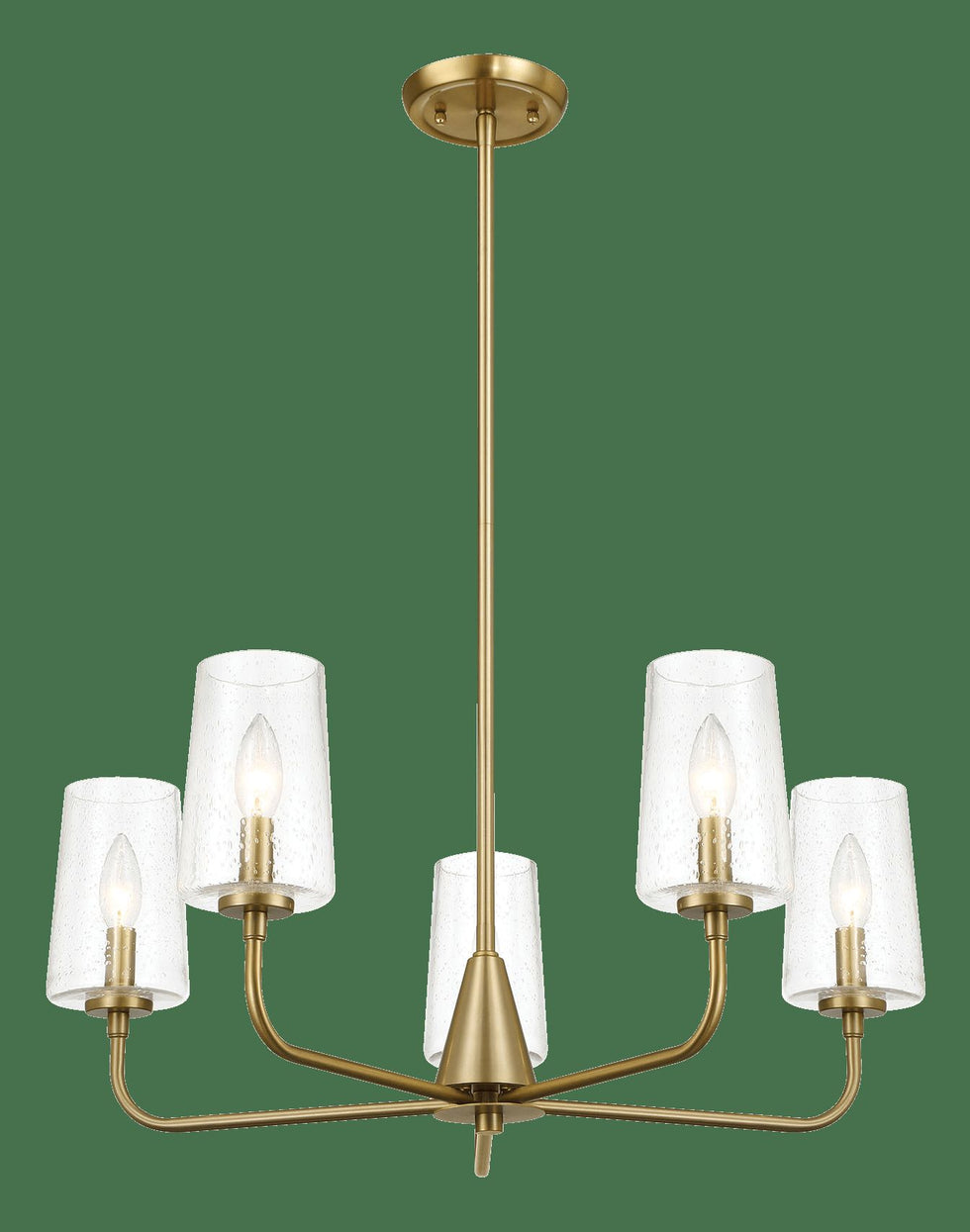 Ashcroft - Dazzle Five Lights Chandelier With Clear Seeded Glass in Satin Brass