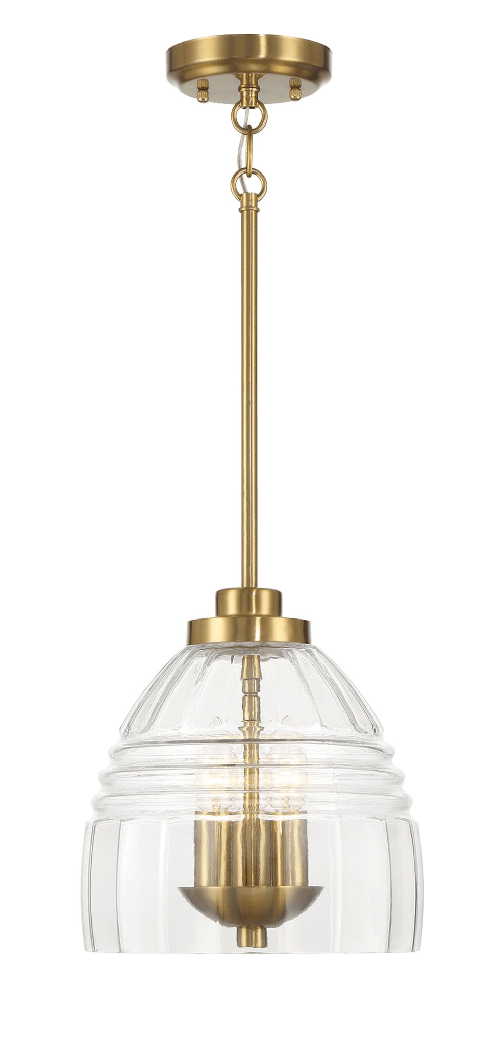 Ashcroft - Ember Three Candle Lights Chain Pendant With Clear Glass - Satin Brass