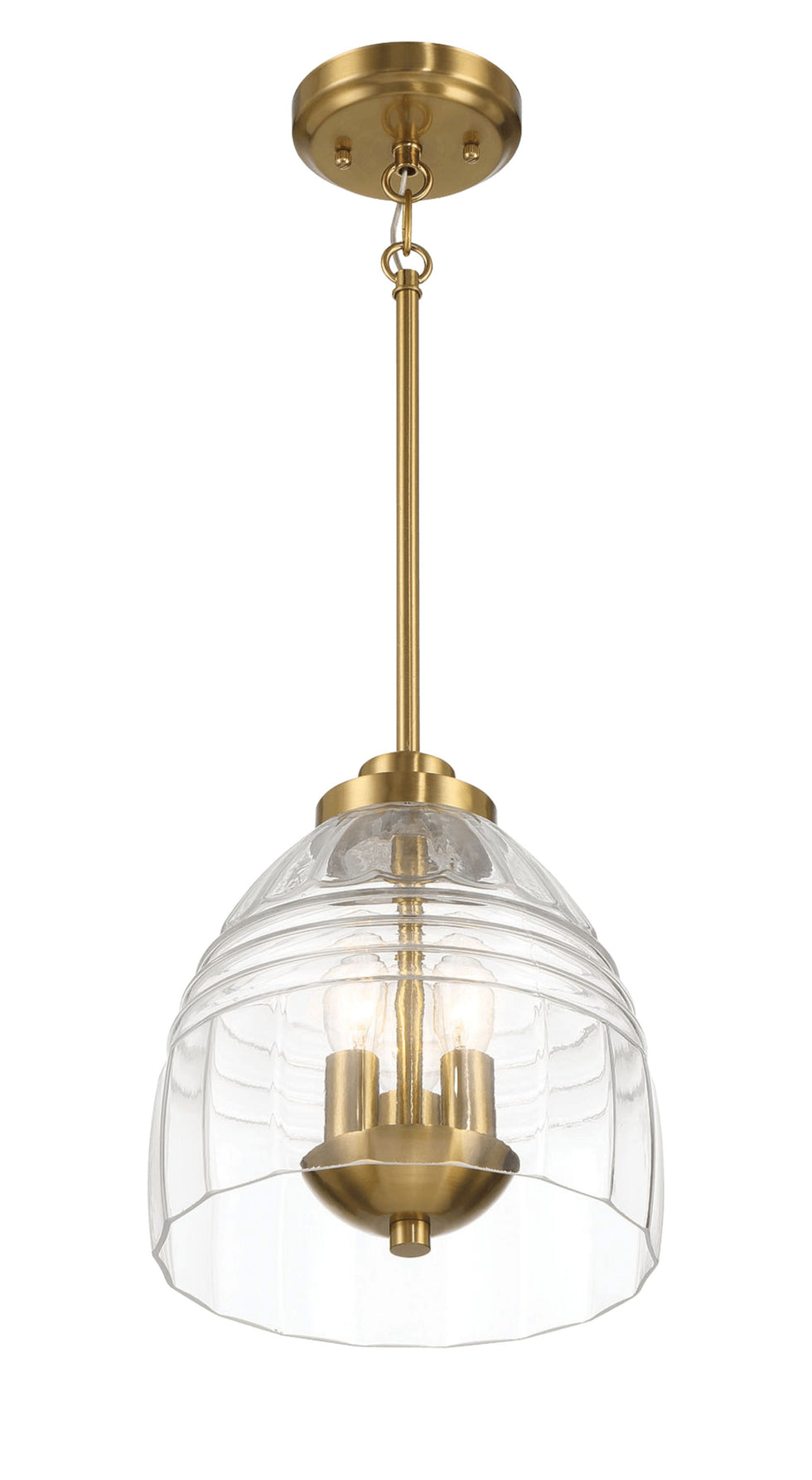 Ashcroft - Ember Three Candle Lights Chain Pendant With Clear Glass - Satin Brass