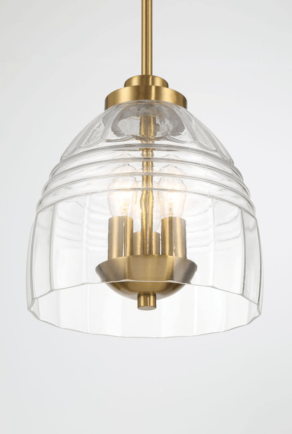 Ashcroft - Ember Three Candle Lights Chain Pendant With Clear Glass - Satin Brass