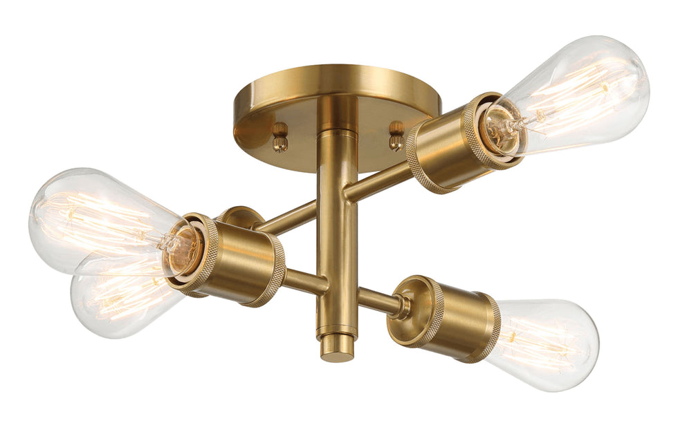 Ashcroft - Ephemeral Four Lights Semi Flush Mount Retro Hallway Kitchen Bedroom Living Room Ceiling Pendant 11"W × 6.5"H