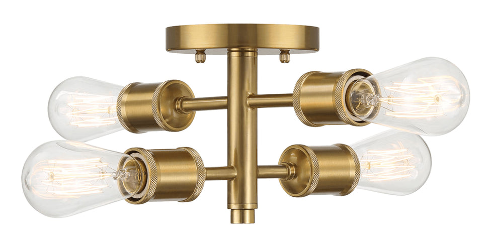 Ashcroft - Ephemeral Four Lights Semi Flush Mount Retro Hallway Kitchen Bedroom Living Room Ceiling Pendant 11"W × 6.5"H