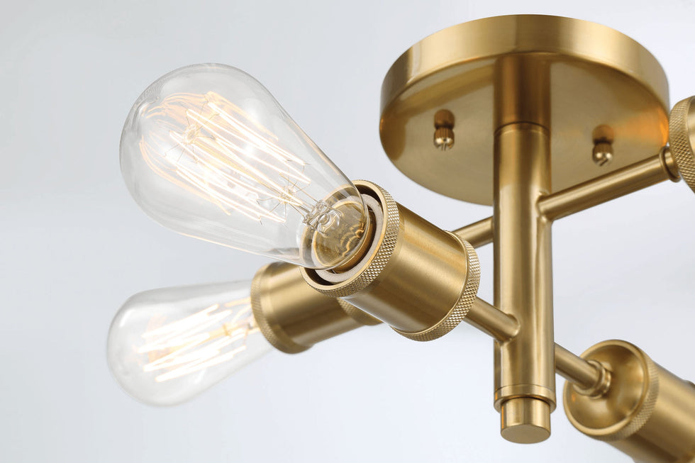 Ashcroft - Ephemeral Four Lights Semi Flush Mount Retro Hallway Kitchen Bedroom Living Room Ceiling Pendant 11"W × 6.5"H