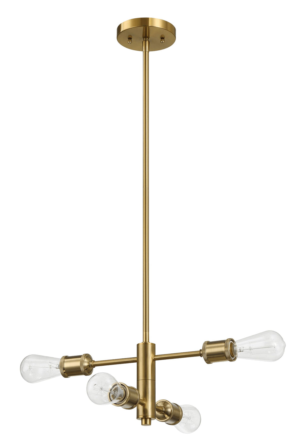 Ashcroft - Trellis Four Lights Modern Gold Chandelier Vintage Pendant Fixture for Living Room Dining Kitchen 15"W × 6.75"H