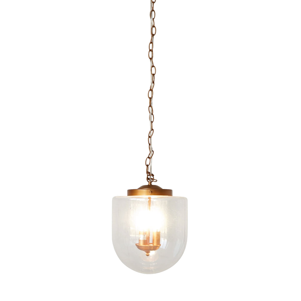 Ashcroft - Delphi Pendant Lamp in Coarse Gold and Clear Glass