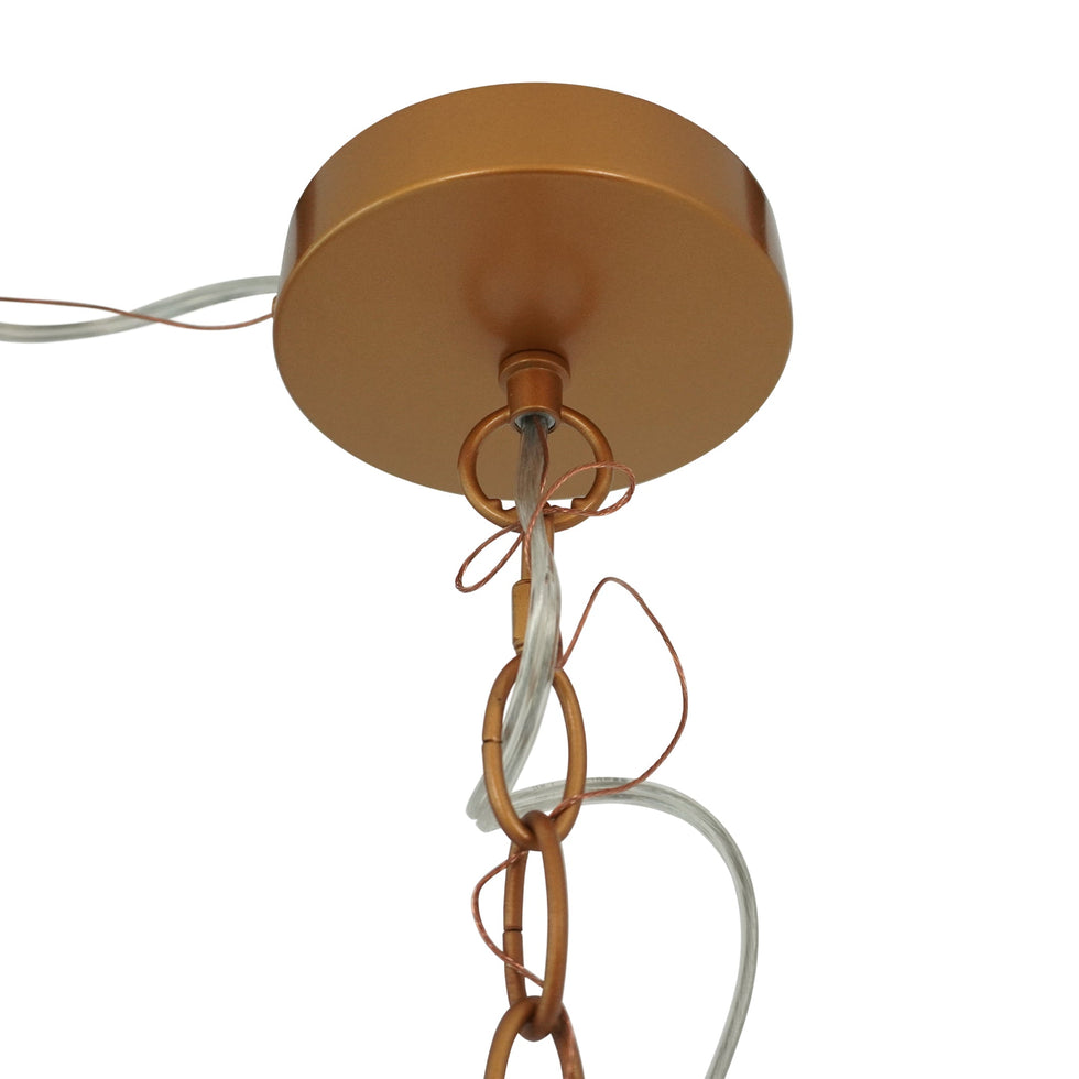 Ashcroft - Delphi Pendant Lamp in Coarse Gold and Clear Glass