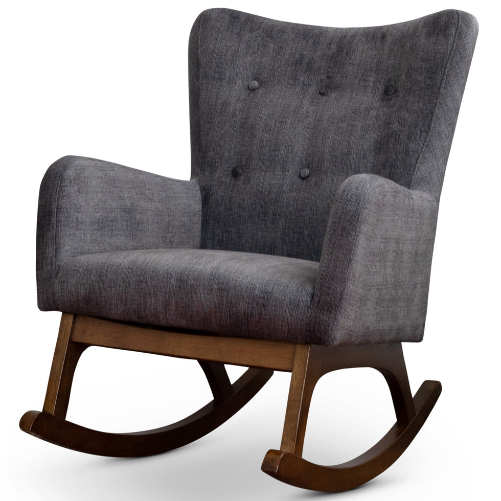 Ashcroft - Alistair Solid Wood Rocking Chair in Gray