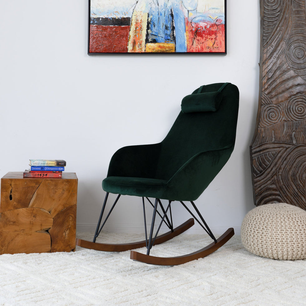 Ashcroft - Chloe Mid-Century Modern Rocker Livingroom And Bedroom Chair