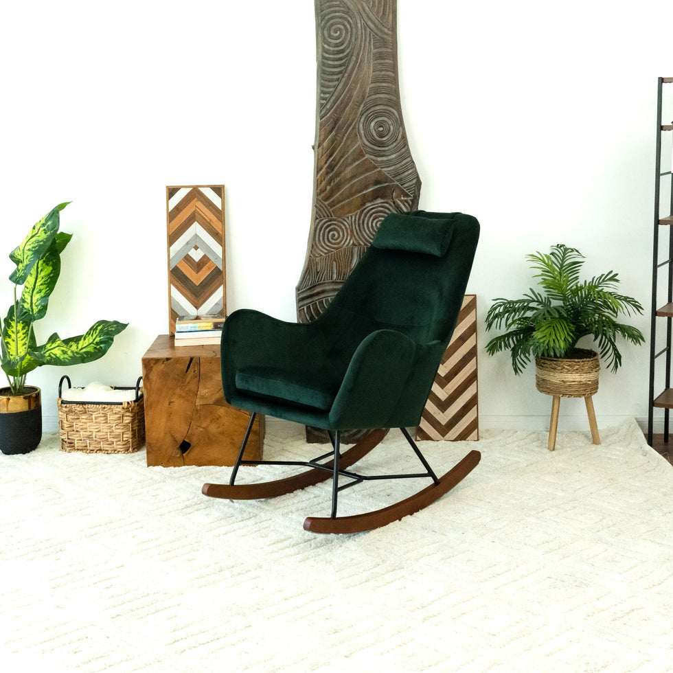 Ashcroft - Chelsea Velvet Rocking Chair