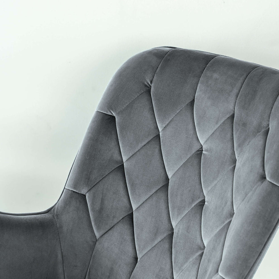 Ashcroft - Hannah Mid-Century Modern Rocking Chair in Dark Gray