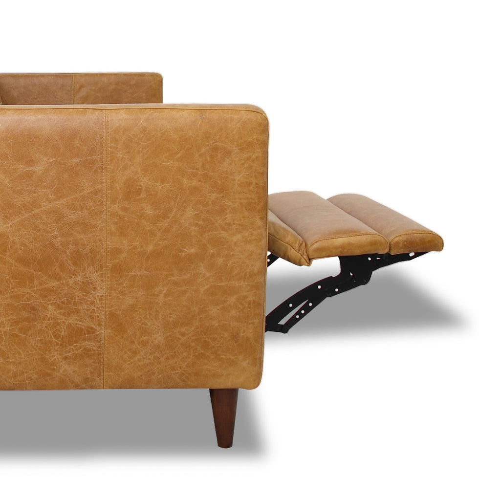 Ashcroft - Christopher Tan Leather Electric Inclining Sofa