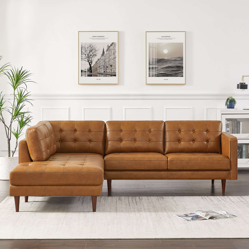 Ashcroft - Lucco Genuine Leather Sectional