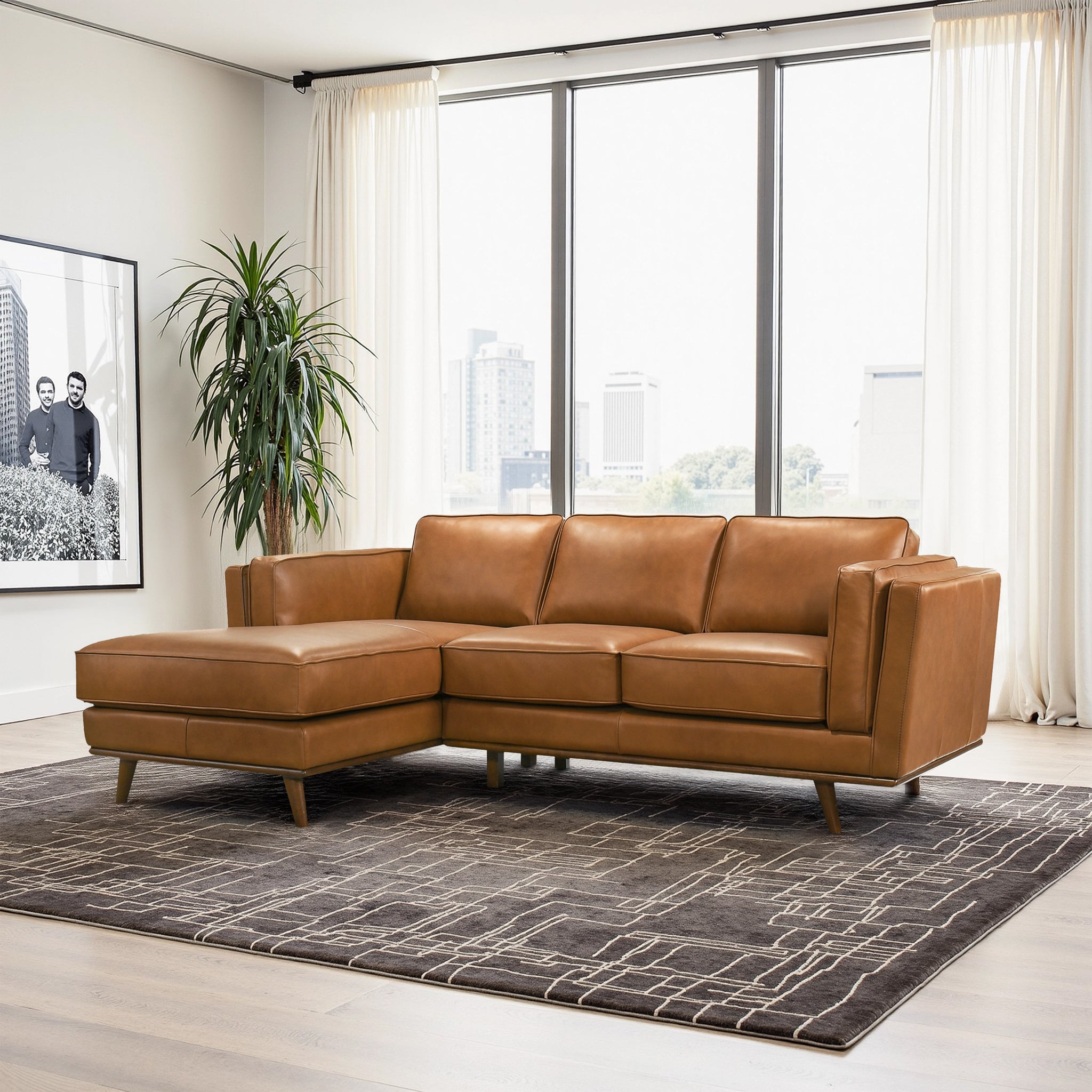 Ashcroft - Chase Genuine Leather Sectional