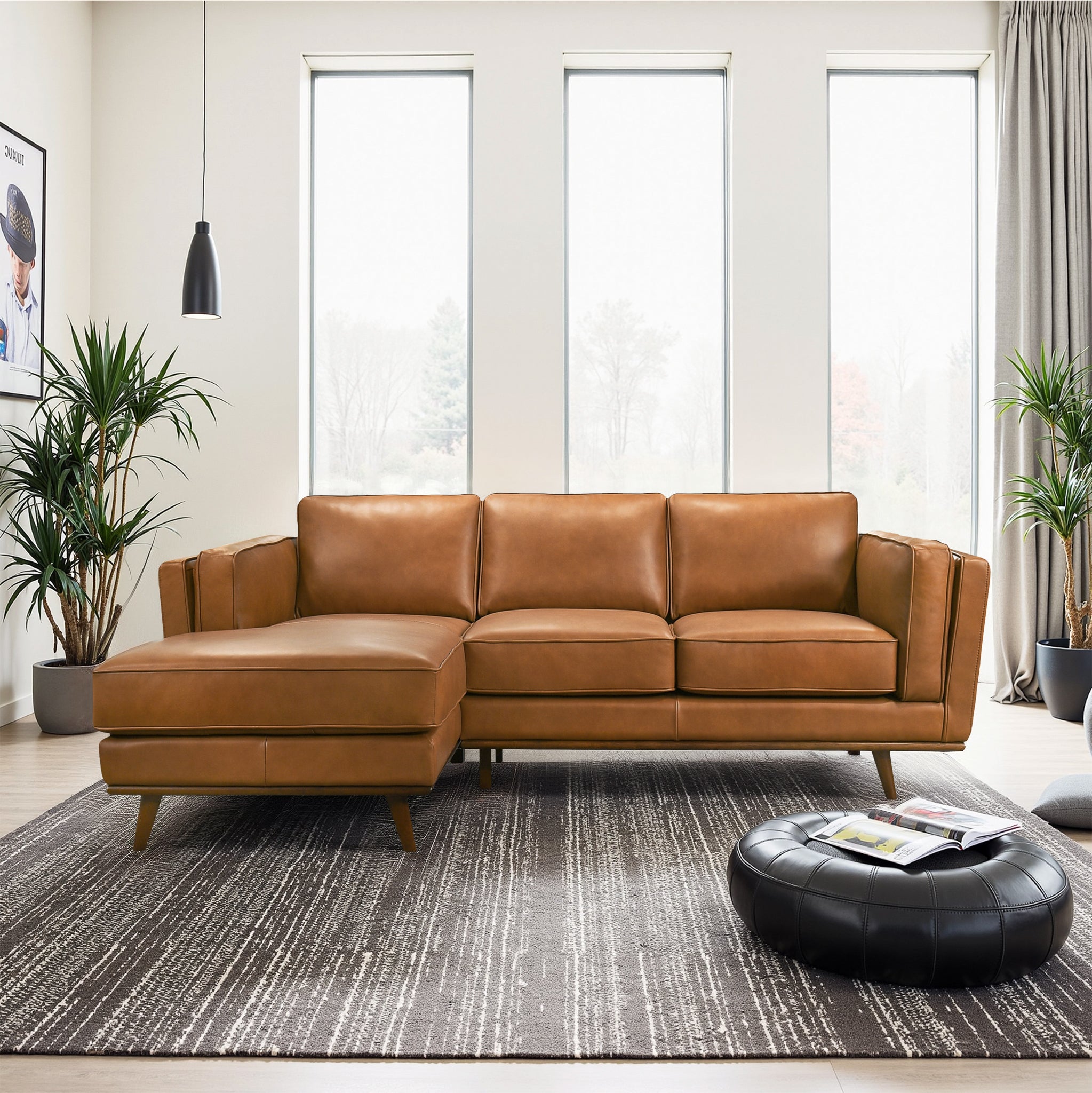 Ashcroft - Chase Genuine Leather Sectional