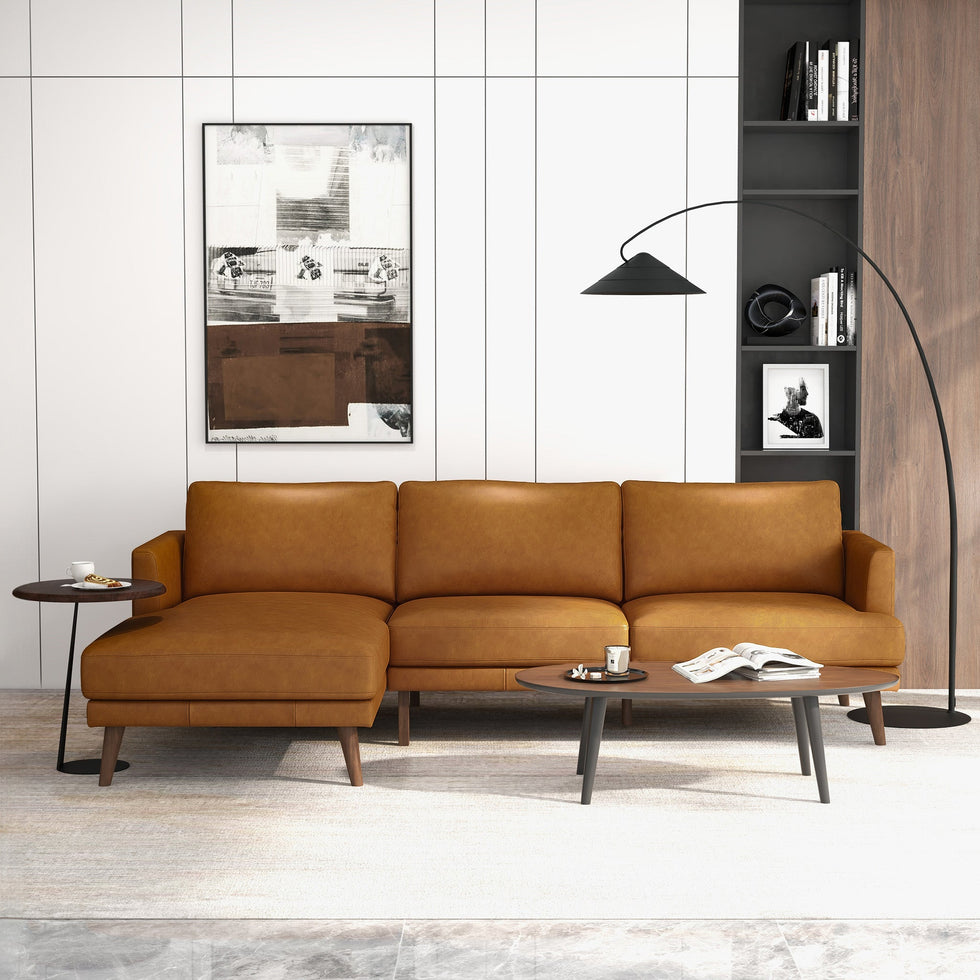 Ashcroft - Lore L-Shaped Genuine Leather Sectional