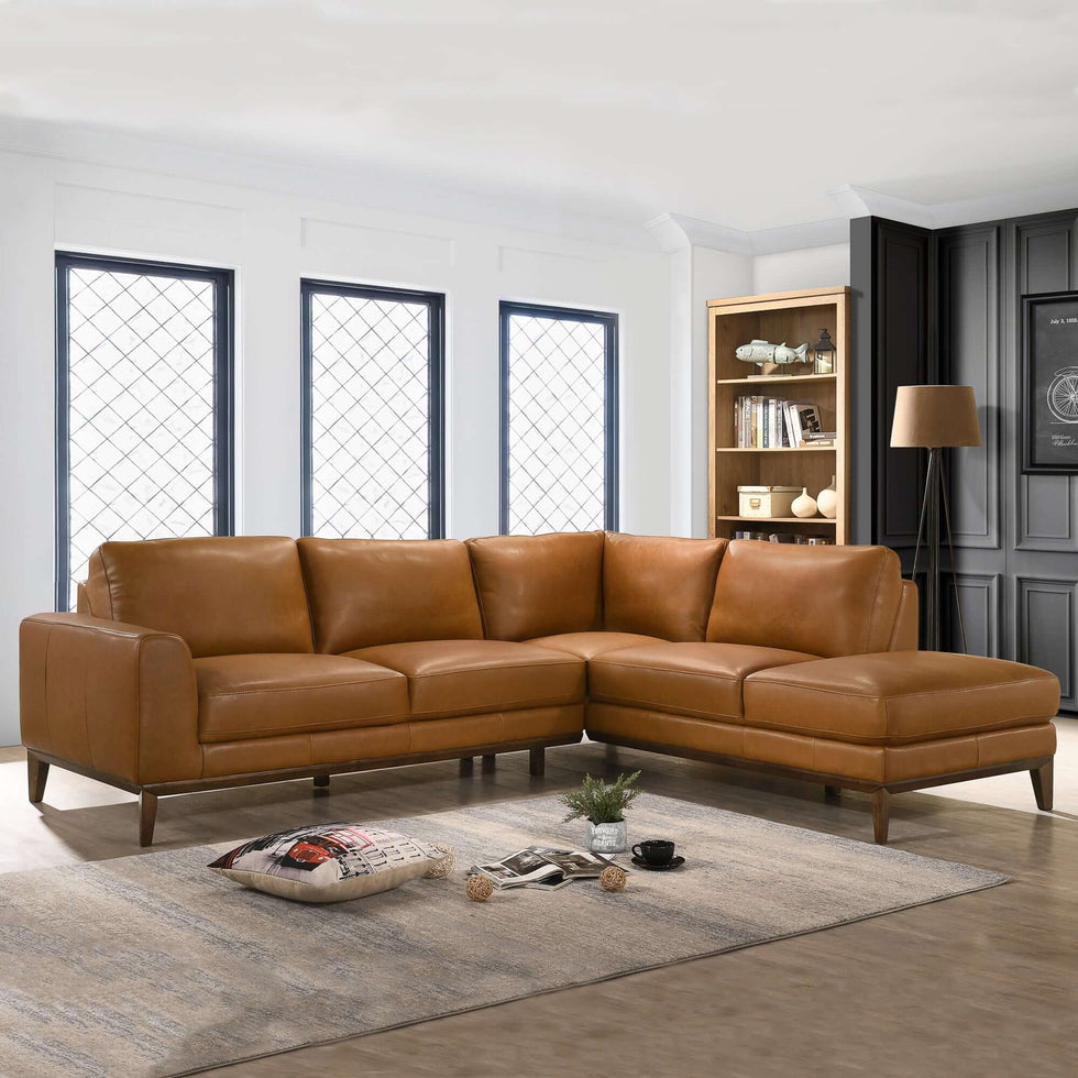 Ashcroft - London Leather Sectional Sofa
