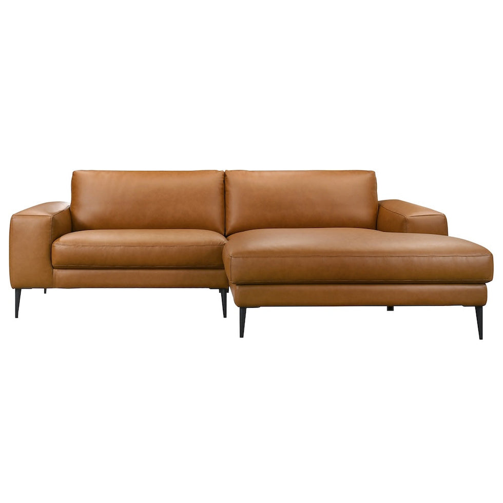 Ashcroft - Easley Mid Century Modern Vegan Leather Wide-Arm Sofa