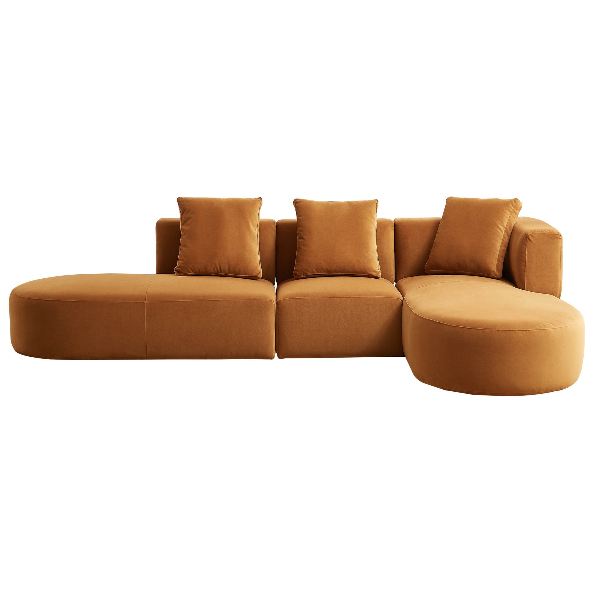 Ashcroft - Orby Velvet Sectional Sofa