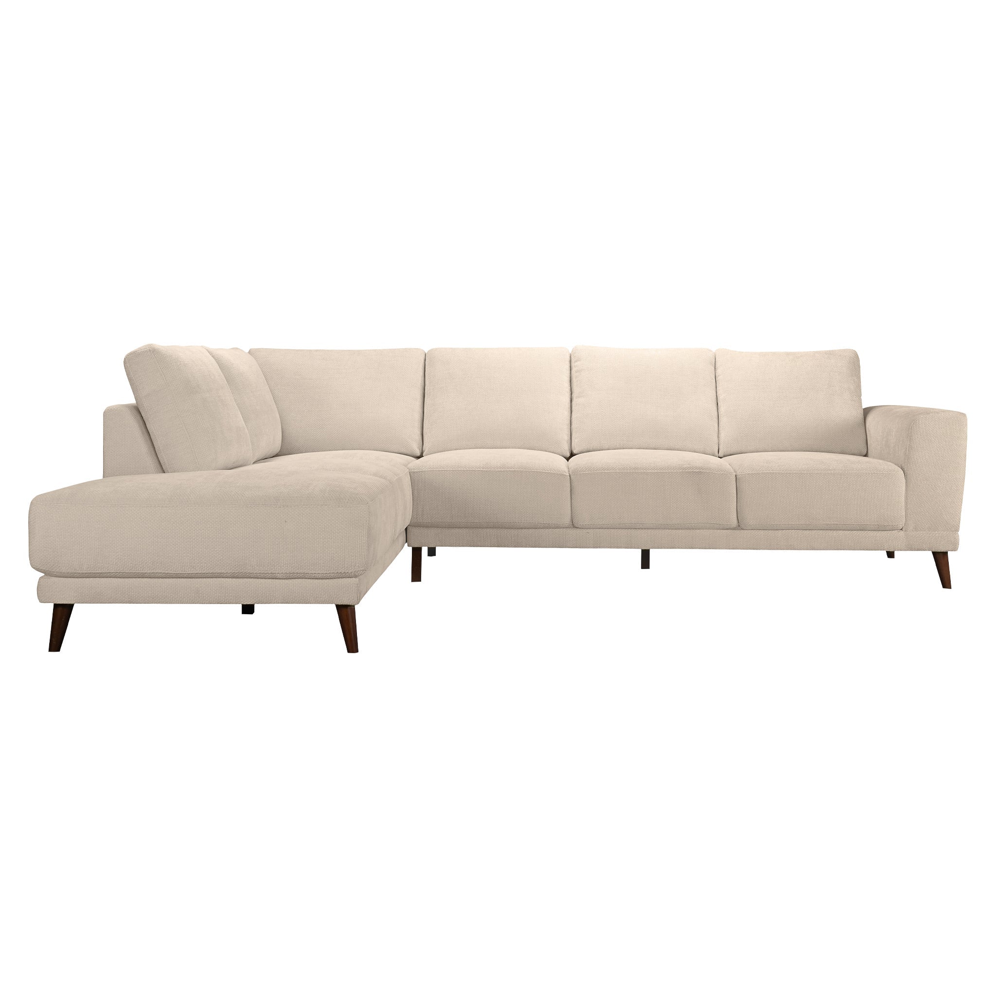 Ashcroft - Amara Left Sectional Cream Fabric Sofa
