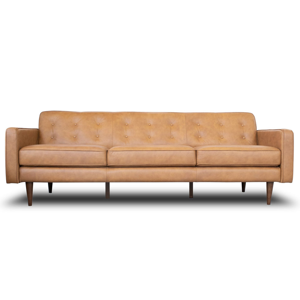 Ashcroft - Braxton Tan Leather Sofa