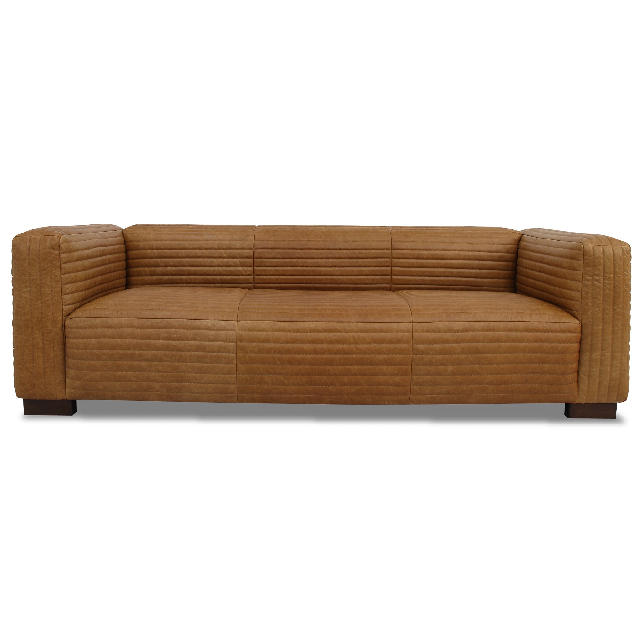 Ashcroft - Foster Waxy Tan Leather Sofa