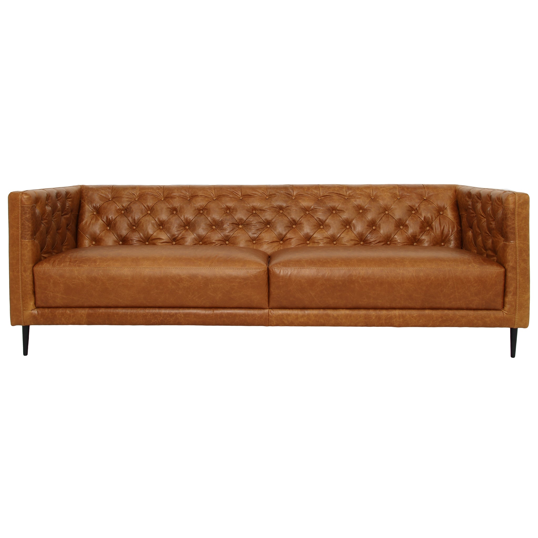 Ashcroft - Vermont Waxy Cognac Leather Sofa