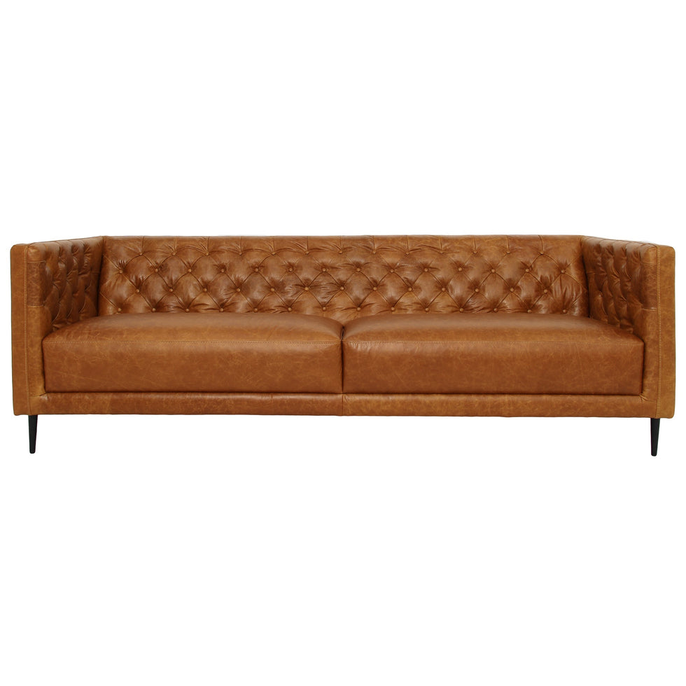 Ashcroft - Vermont Waxy Cognac Leather Sofa
