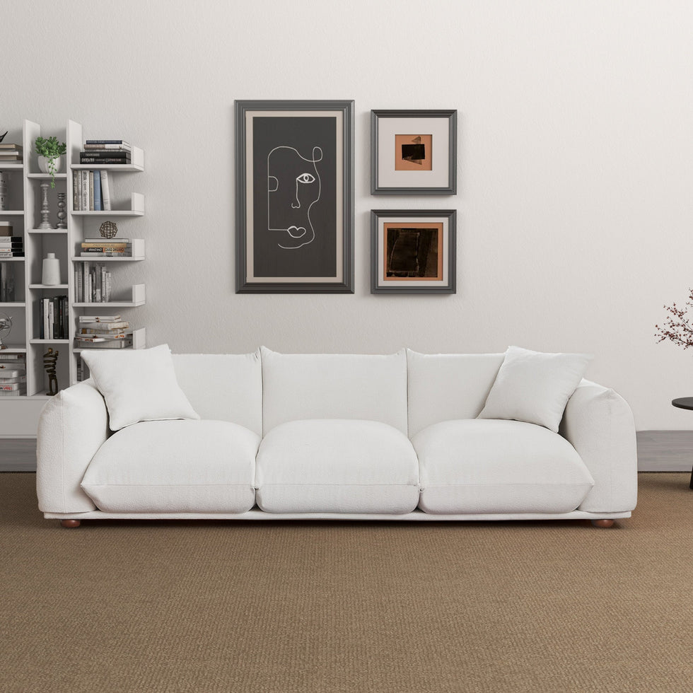 Ashcroft - Kely 100" Boucle Upholstered Sofa