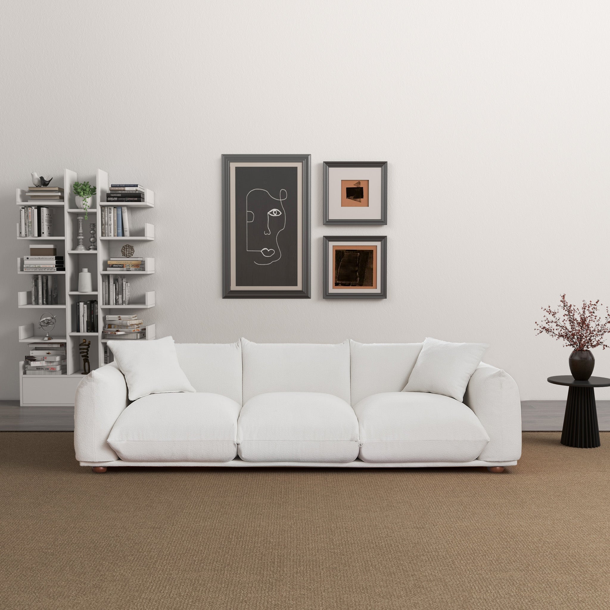 Ashcroft - Kely 100" Boucle Upholstered Sofa