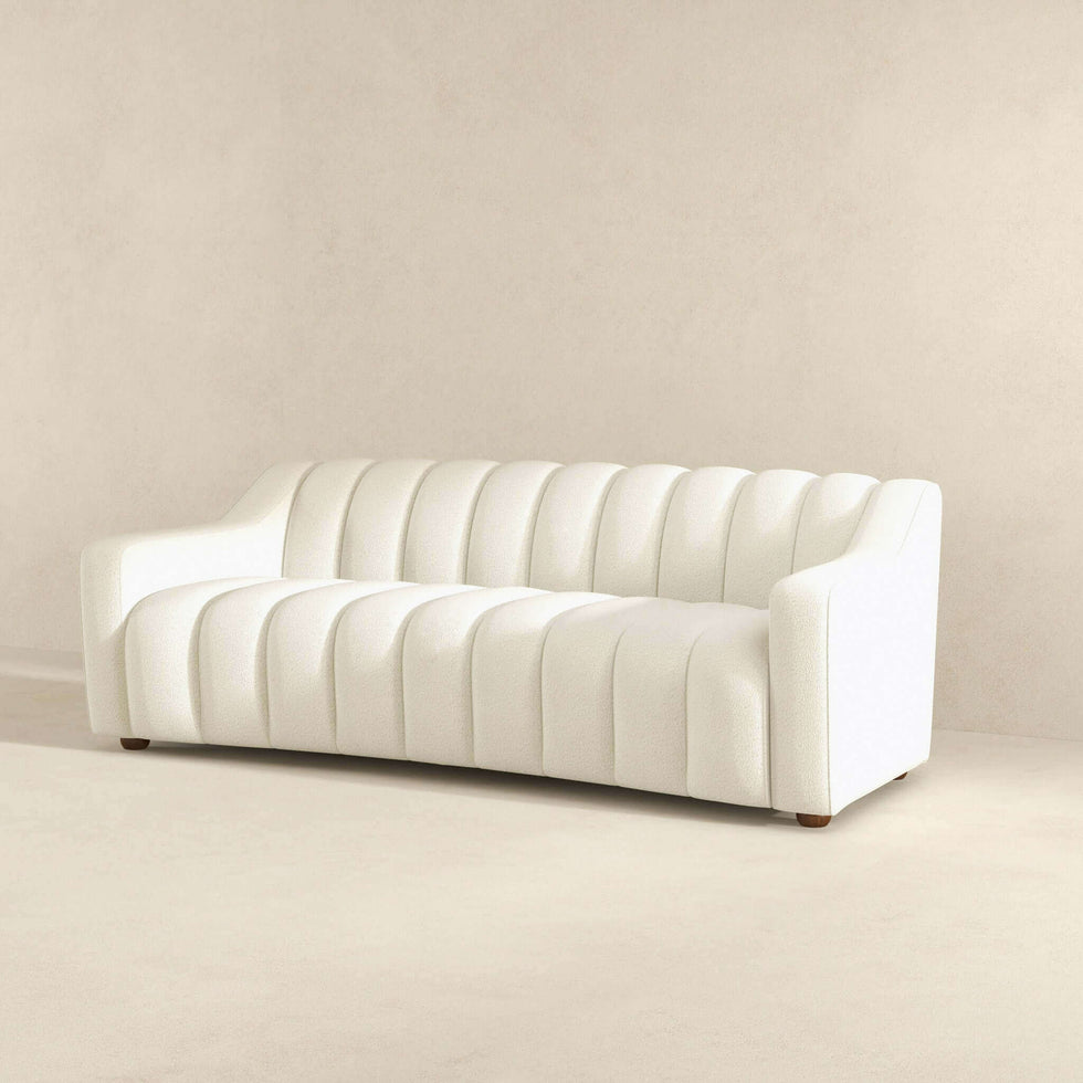 Ashcroft - Marcus Luxury Tight Back Boucle Couch in Cream