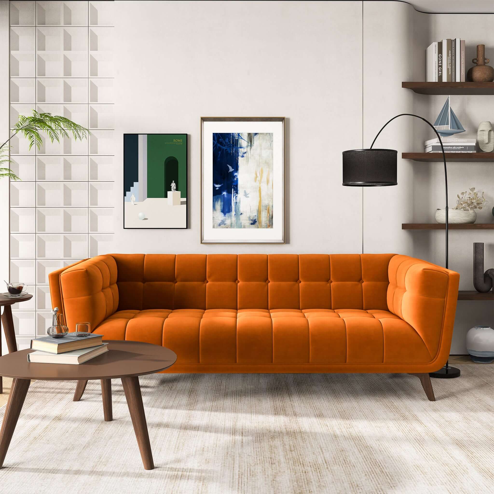 Ashcroft - Addison Large Velvet Sofa