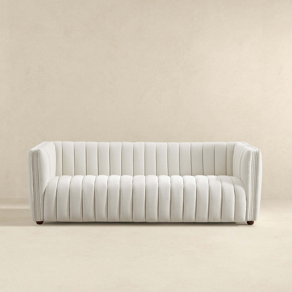 Ashcroft - April Mid-Century Modern Luxury Tight Back Boucle Couch