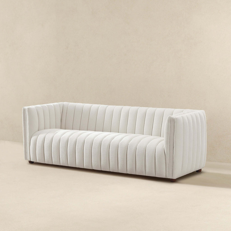 Ashcroft - April Mid-Century Modern Luxury Tight Back Boucle Couch