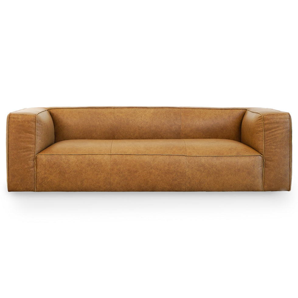 Ashcroft - Colton Tan Leather Sofa