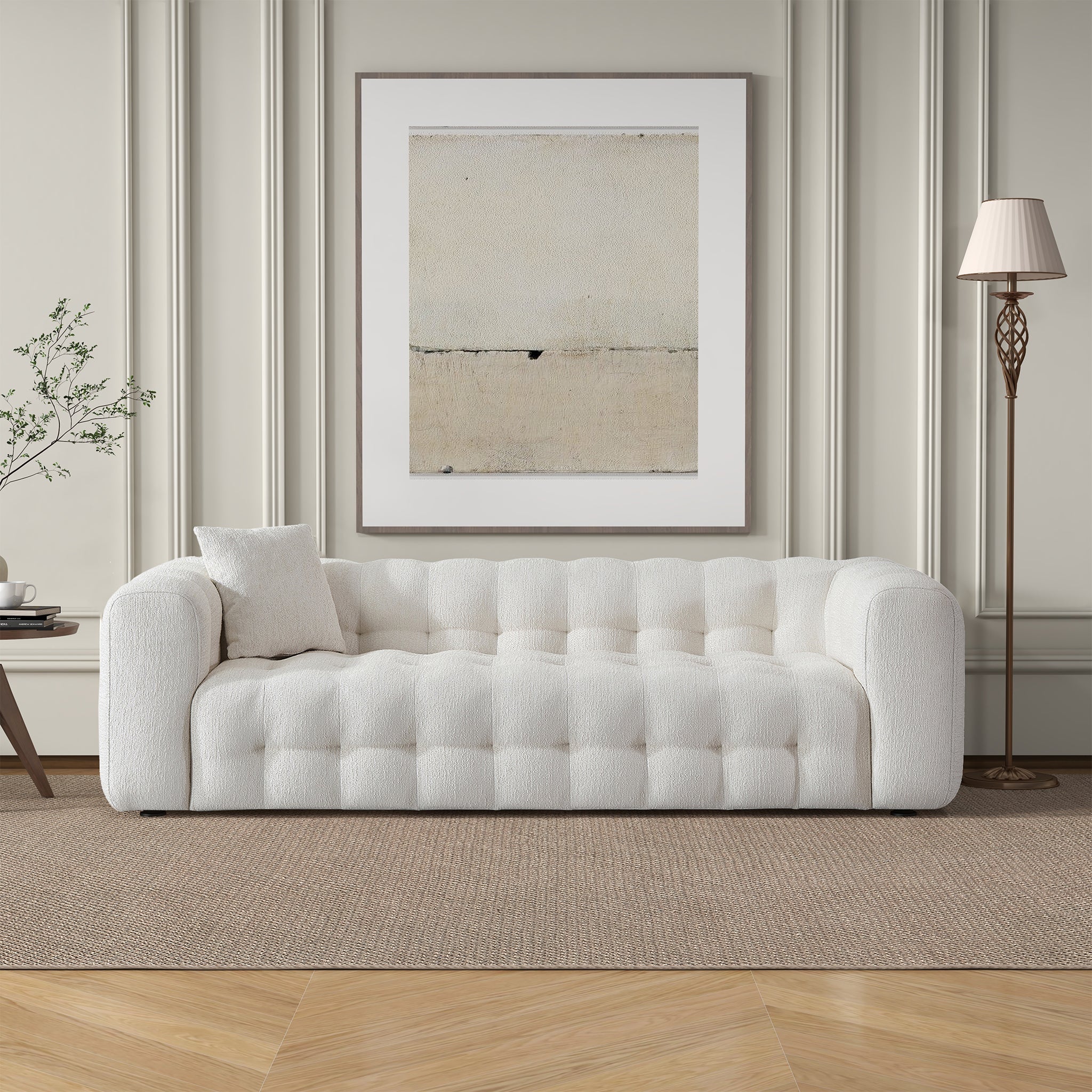 Ashcroft - Eden Modern Tufted Chesterfield Boucle Fabric Sofa
