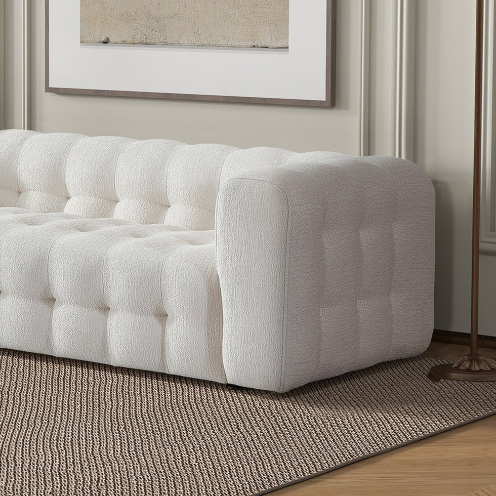 Ashcroft - Eden Modern Tufted Chesterfield Boucle Fabric Sofa